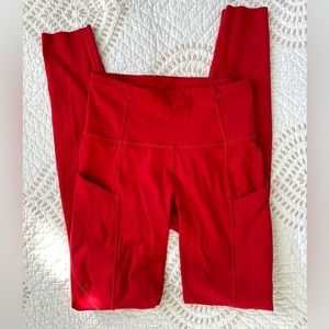 Lululemon 7/8 length red leggings size 2